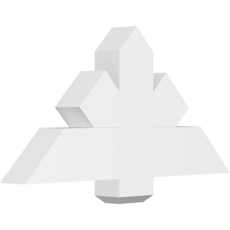 Ekena Millwork Kennewick Architectural Grade PVC Gable Bracket, 36"W x 18"H x 4"D x 6"F, 12/12 Pitch GBP036X18X0406KEN00